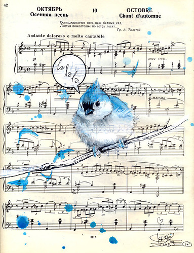adorable, art, bird, birds, blue, blue paint