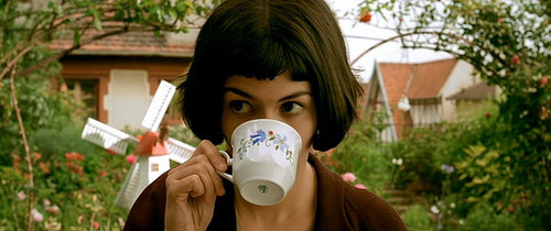 amelie,  audrey tautou and  coffee