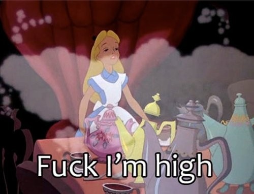 alice in wonderland, drugs and fuck