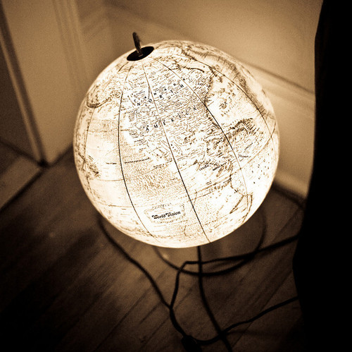 black, globe and globe lamp