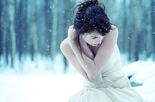 beauty, black hair and cold
