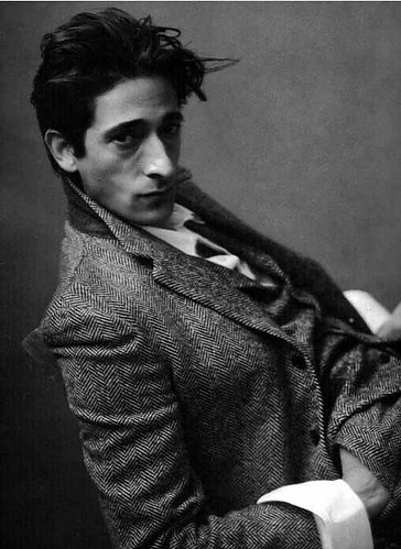 adrien brody, black and white and boy