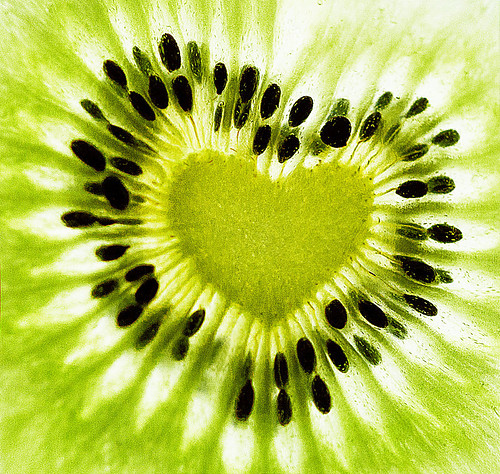 fruit, heart, inspiration, kiwi, love, photography