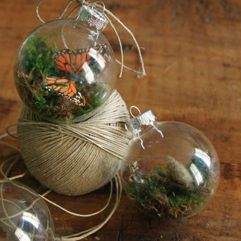 butterflies, butterfly and christmas ornament