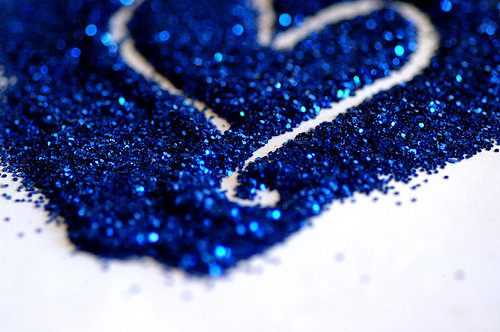blue, glitter and heart