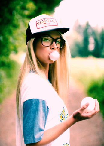 beauty, bubble gum and girl