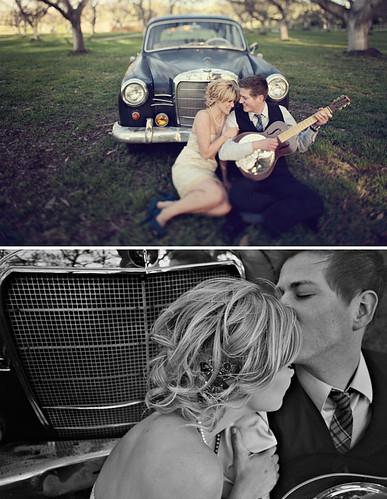 car, couple and engagement shoot
