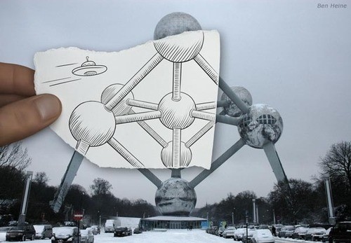atomium, drawing and draws