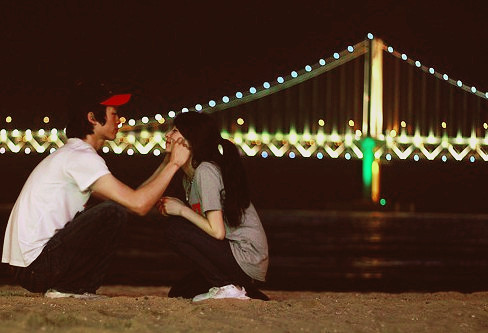 city lights, couple and cute