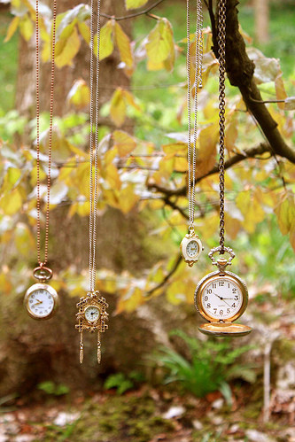 clock, forest and jewellery