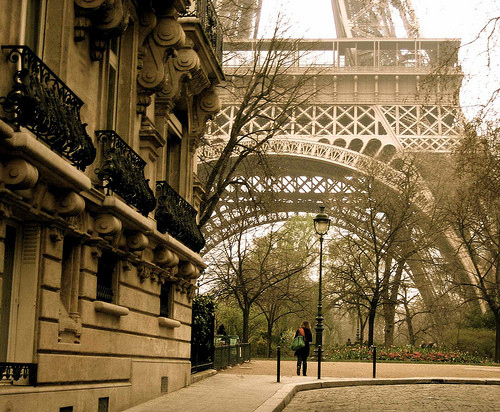 Paris Streets Eiffel Tower architecture, eiffel tower, old, paris, street
