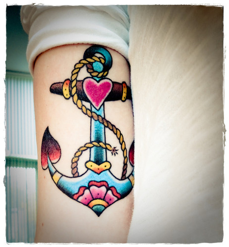 anchor, pink and probable tattoo designs