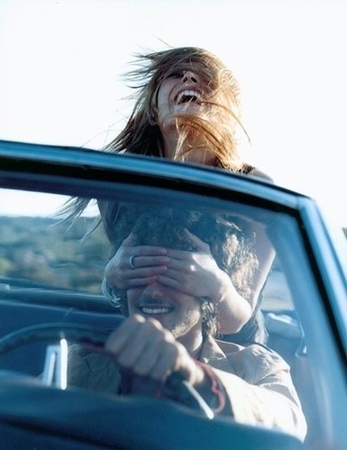 car, laughing and love couple