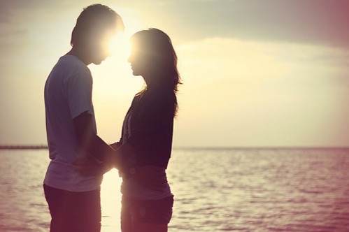 beach, candle and couple