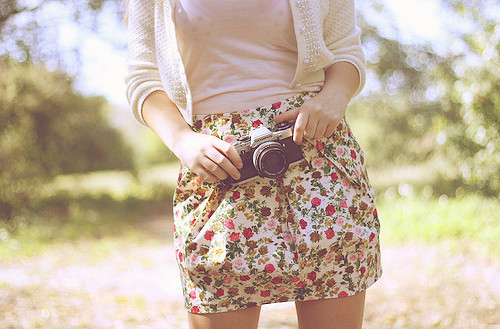 camera, floral and indie