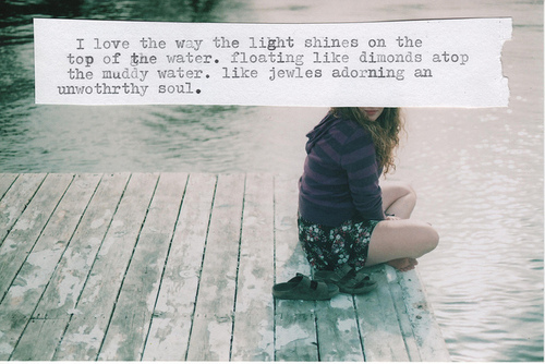 girl, light and quote