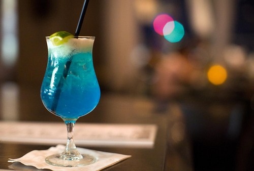 alcohol, blue drink and cocktail