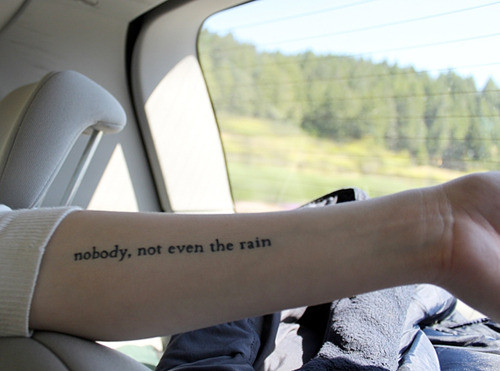 nobody, rain and tattoo