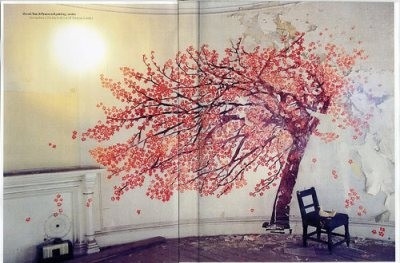 art,  cheery blossom and  cherry tree