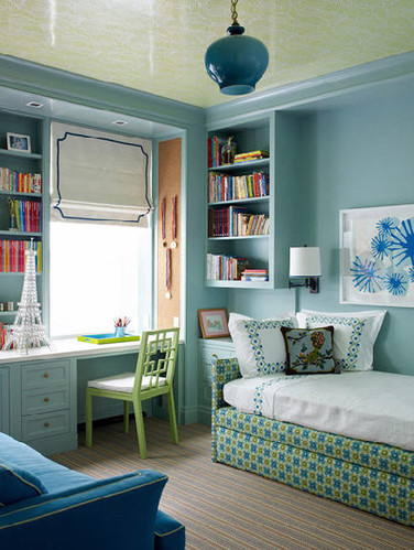 azul, beautiful, bed, bedding, bedroom, blue