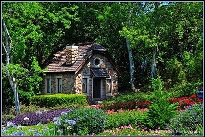 cottage,  exterior and  garden