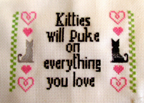 bad kitty, cats and embroidery