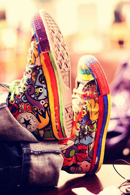 all star, colorful and converse