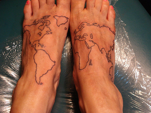 feet, map and map feet