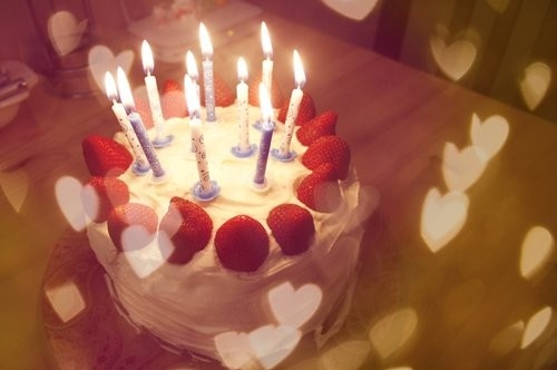 birthday, bokeh and cake
