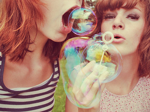 bubbles, friendship and girl