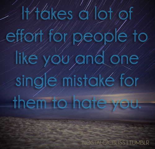 hate, like and mistake