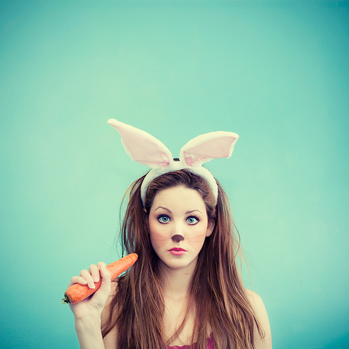 bunny, carrot and girl