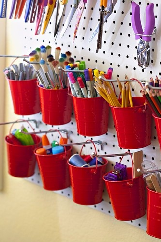 buckets, craft and craft room
