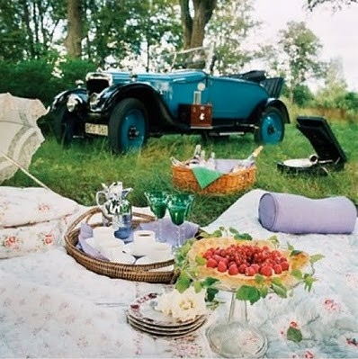 car, food and picnic
