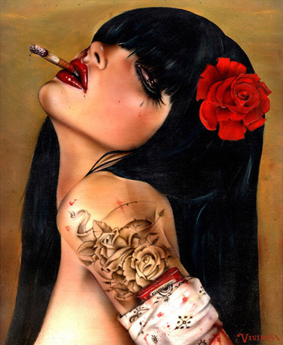 art, bandage and cigarette