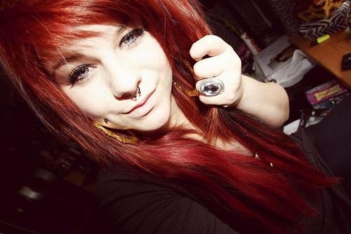 piercing, red hair and redhead