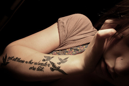arm, art, bird, birds, birds tattoo arm, girl
