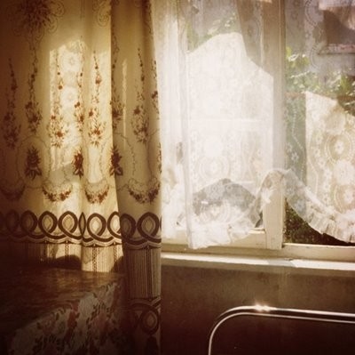 awaiting the breeze, curtain and lace