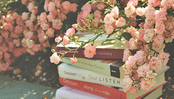 along for the ride,  books and  flowers