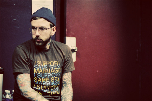 awesome city and colour dallas green glasses guy tattoo