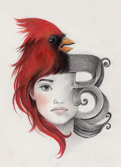 abstract, bird and cardinal