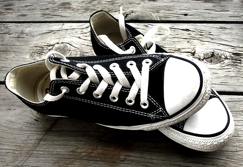 beautiful, black and white and converse