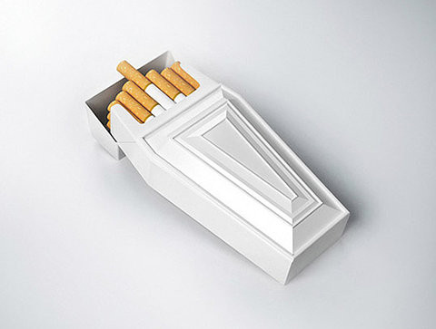 advertisment, anti smoking and cigarette pack