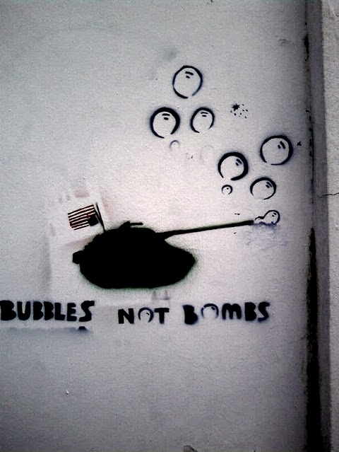 bombs, bubbles and stencil