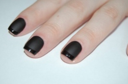 beauty ideas,  black and  black french manicure