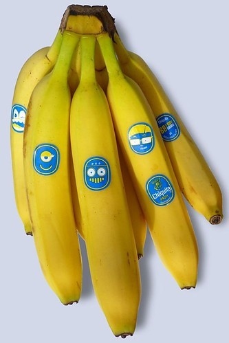 banana, blue and coloref