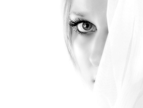beauty, black and white and eyes