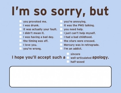 apologies, apologise and apologize