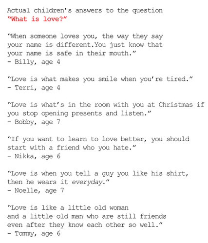 answers, kid love and love