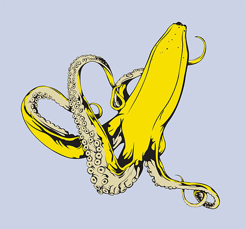 art, banana and banana animal illustration